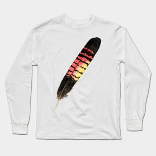 Watercolor Red-tailed cockatoo feathers painting Long Sleeve T-Shirt